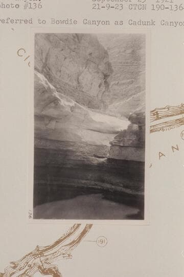 Vertical drop in Bowdie Canyon typical of side canyons in Cataract Canyon