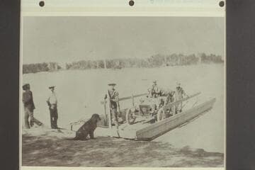 Ehrenberg Ferry with Charles; Phoenix-Los Angeles Road Race.  Print obtained from Steve Dolley, 1955
