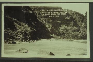 Green River Investigation: Upstream in Ladore Canyon, 1 1/2 Miles below Pot Creek
