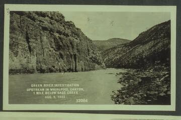 Green River Investigation: Upstream in Whirlpool Canyon, 1 Mile below Sage Creek