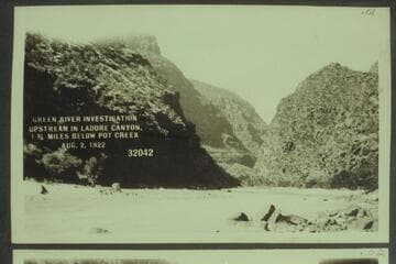 Green River Investigation: Upstream in Ladore Canyon, 1 3/4 Miles below Pot Creek