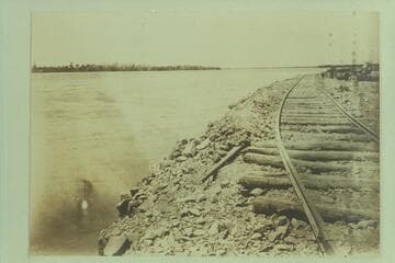 View of flood protection work; right bank of river, California side. Yuma project
