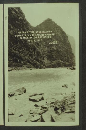 Green River Investigation: Downstream in Ladore Canyon, 1/2 Mile below Pot Creek