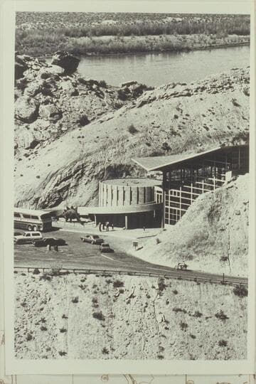 Dinosaur National Monument and Quarry with Visitor's Center. Green River is at top