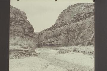 Up Sheep Creek from its mouth [photo reverse:  Looking Up Sheep Creek Canyon]