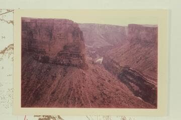 Down from upstream side of rim at mouth of Hot Na Na.  Mouth of Rider Canyon is middle right