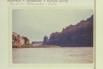 Down Glen Canyon to butte at mouth of Crescent Creek.  Anderman - Shoemaker - Elston party