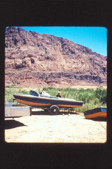Dock and "BooToo" on trailer at L[ees] F[erry]