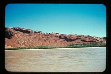 Balanced Rock and Anticline [?] taken from downstream side about Mile 44