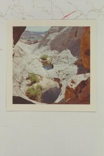 Down under bridge in tributary of Hall Creek near Baker Ranch.  Swimming in the plunge pool