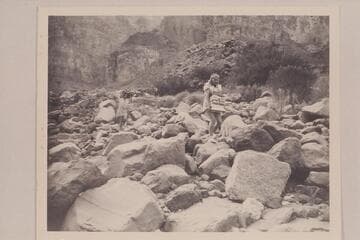 Anne and Zoe Desloge portage dunnage at Lava Falls
