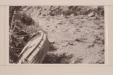 The "Marble" being pulled up to keep it above the rapidly rising water.  From the Lint album