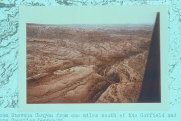 Down Stevens Canyon from one mile south of the Garfield and Kane Counties boundary