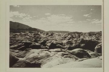 Navajo Mountain; Butte 6069; Cummings Mesa; Butte 5014. From north of Anasazi Canyon