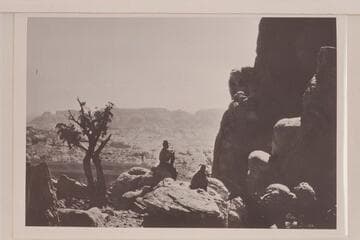 South end of Cummings Mesa. Mike with Indian
