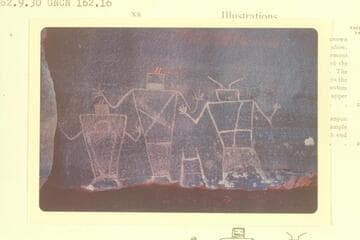 Inscriptions at mouth of Trachyte Canyon