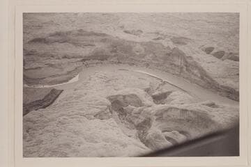 Mouth of San Juan River at left. Cottonwood Gulch at middle right. Canyon above Music Temple above right