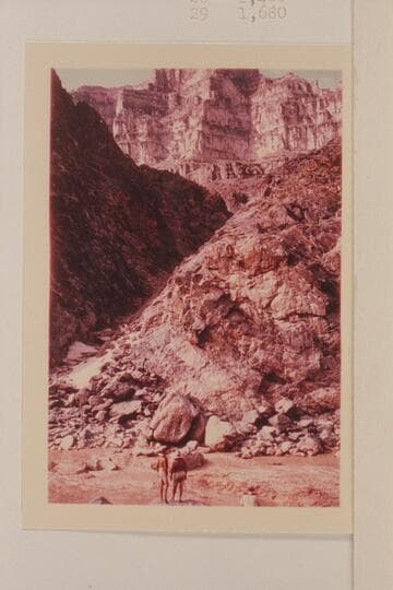Head of 232 Mile Rapid from right bank. Buzz and Bill Belknap in foreground