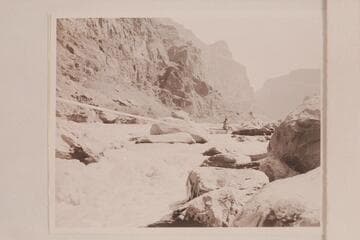 Lining the Nevills boats at Lava Falls. Nevills in the boat