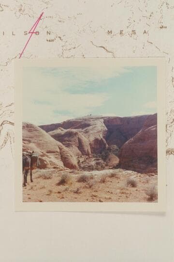 Northeasterly into head of canyon from top of dugway. Alladin's Lamp Pass