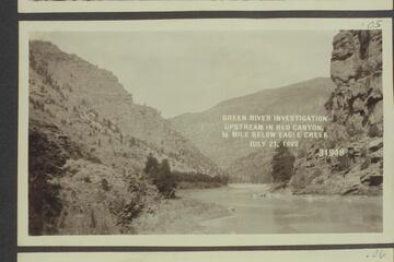 Green River Investigation:  Upstream in Red Canyon, 1/2 mile below Eagle Creek