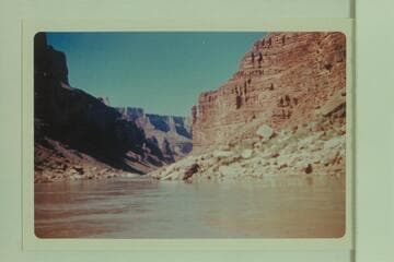 Down from approximately Mile 23 (22.7) in Marble Canyon. The Gendarme in the Supai is near Mile 23