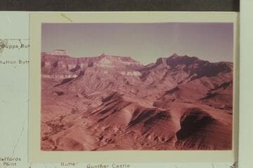 Up Lava-Chuar Canyon from Lava Butte.  Siegfried Pyre and Gunther Castle