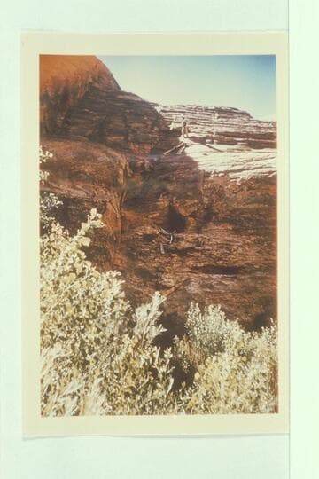 Old Indian Trail out of West Canyon, up left bank, approximately 3 miles from Colorado River. Note Escalante-type steps