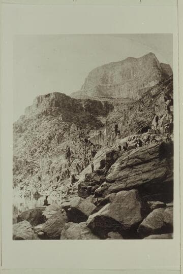 Stereo No. 6: Cliffs opposite the mouth of Diamond Creek. Wheeler Expedition, 1871