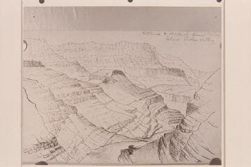 Copy of sketch by B. L. Young.  Entrance to depths of Grand Canon below Unkar Valley