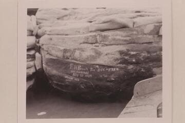 Brown Inscription.  Mile 12; Marble Canyon.  Photographed after discovery by Jim Jordan