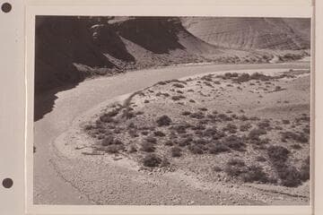 Unkar Creek-Unkar Rapid from cliff above head of rapid.  73 Mile Canyon below rapid
