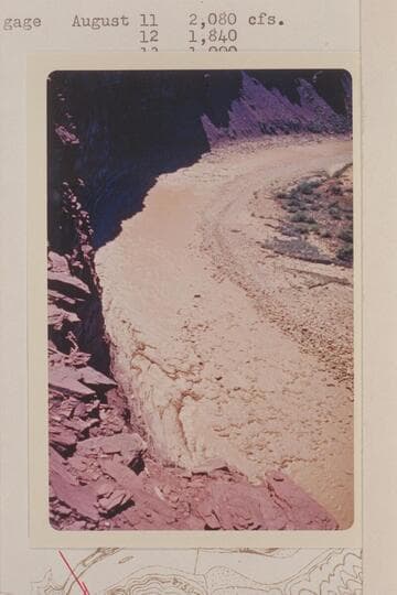 Down at Unkar Rapid from cliff above left bank