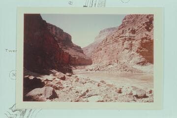 Down from the fan at left bank at 27 Mile Rapid.  Mile 26.7