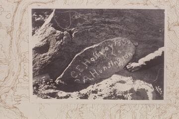 Names on rock at Fisher Spring.  Foot of Vermillion Cliffs