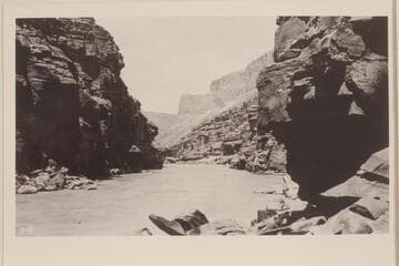 Upstream view of Sheerwall Rapids.  Rapid No. 3 in Marble Canyon