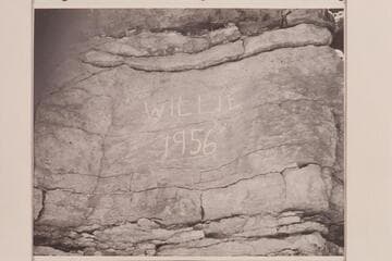 Inscription cut above Willie's grave