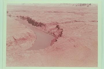 Air view north to mouth of Navajo Creek