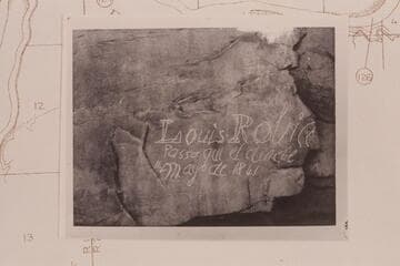 Louis Robidoux inscription. Main Canyon, tributary to Willow Creek