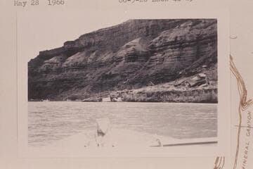 The ferry which formerly operated at Spring Canyon. Mile 41.8 right bank