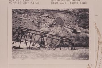 The ferry which formerly operated at Spring Canyon. Mile 41.8 right bank