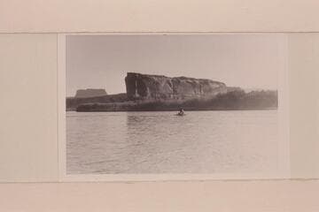 Across and upriver from lower end of Townsite Bottom.  The ski-pontoon boat is struggling off the sand bar