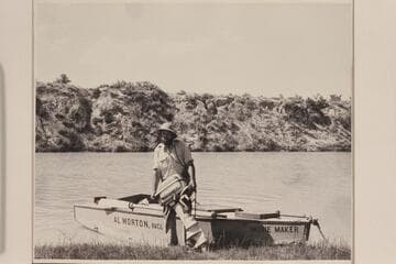 Al Morton with his boat "Movie Maker." The "Movie Maker" was sold to Lug Larsen