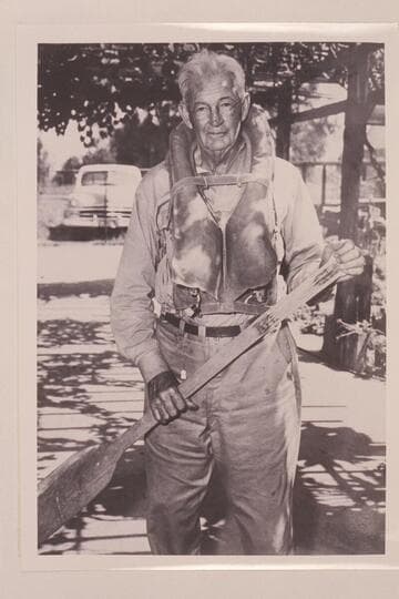 Willis "Cappy" Rowe. Posed at his home after his 1953 traverse of Grand Canyon