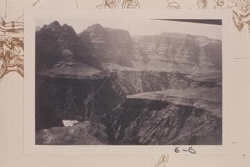 Downriver from inner rim from Mile 225.3 right bank. The mouth of Diamond Creek is lower left