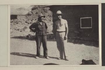 Bea Whittlesey and Harry Aleson at Lees Ferry. After outboard run Crescent Creek to below Dark Canyon and down to Lees Ferry