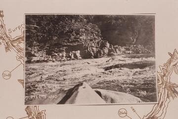 Across head of Lava Cliff Rapid at mouth of Spencer Creek, Mile 246. Galloway called this Diamond Creek in error