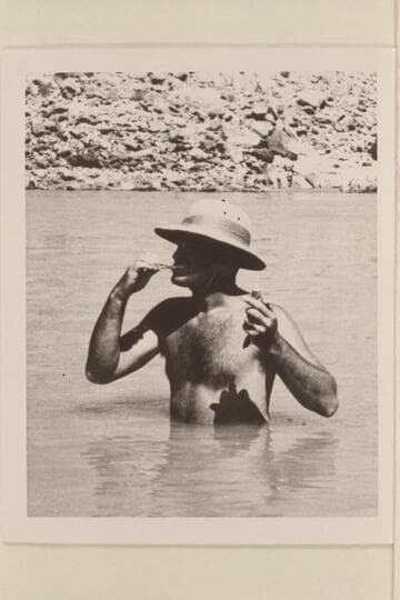 Barry Goldwater; Cataract Canyon.  Probably Camp #7; Mile 197; 1940, July 16