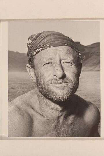 Thomas E. Corrigan. Lucerne Valley, California. At end of Grand Canyon traverse with Georgie White's party. Temple Bar, Lake Mead
