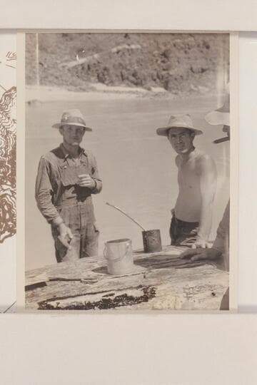 Lunch at head of Serpentine Rapid. Bright Angel gauge: 2650 cfs. The pegmatite on right bank appears in Reilly #17 of 1964, May 07